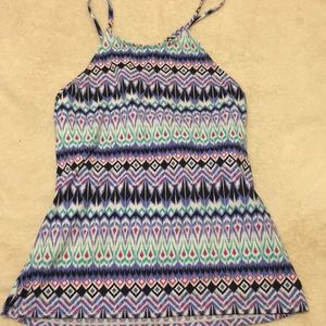 Open back w straps, high neck